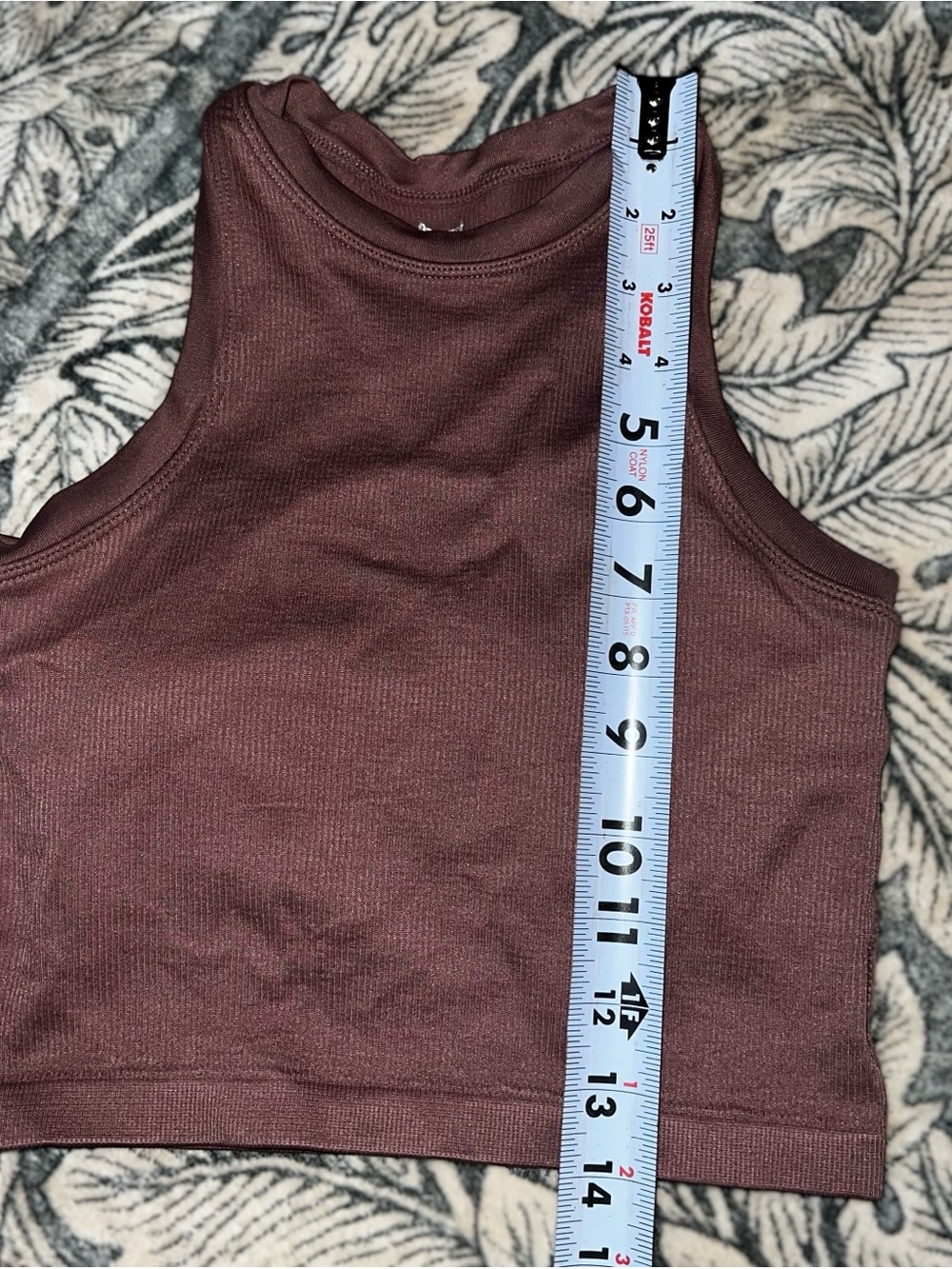 Pro-Fit Ribbed Cropped Tank — Deep Plum - Picture 4 of 5